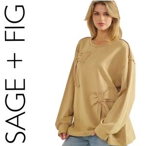 Women's Bow Sweatshirt/top- S/M